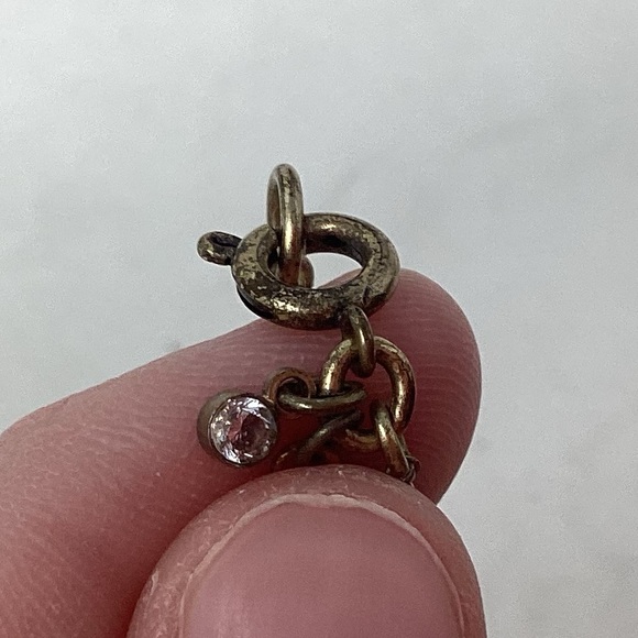 Vintage Gold Tone ANN TAYLOR Rhinestone Pendant Necklace - Picture 5 of 6